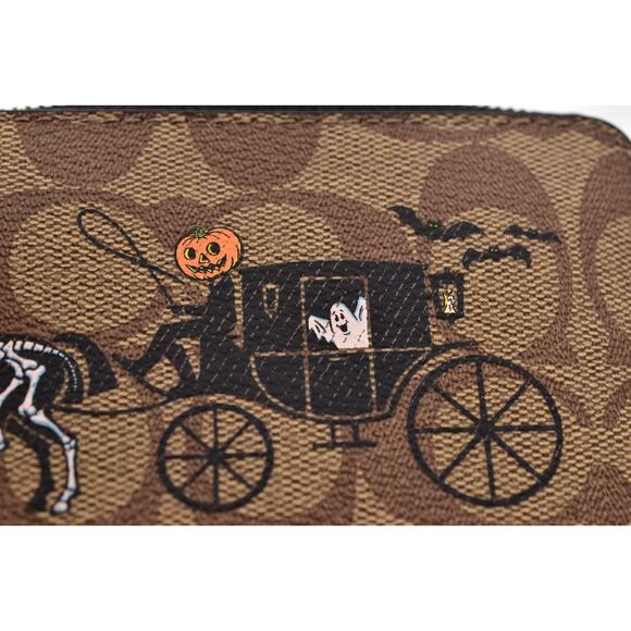 Coach Halloween Wristlet Cards ID Signature Skeleton Pumpkin Horse Carriage 2023 - Picture 12 of 12